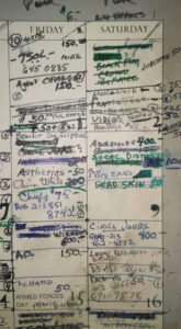 Cuckoos Nest weekend schedule sometime in 1980 or 1981